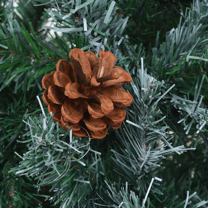Künstlicher Weihnachtsbaum mit Beleuchtung Kugeln Zapfen 180 cm