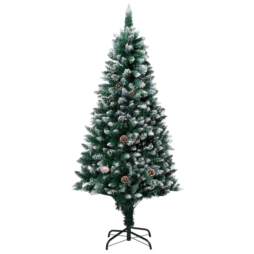 Künstlicher Weihnachtsbaum mit Beleuchtung Kugeln Zapfen 180 cm