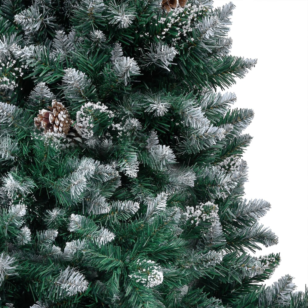 Künstlicher Weihnachtsbaum mit Beleuchtung Kugeln Zapfen 240 cm