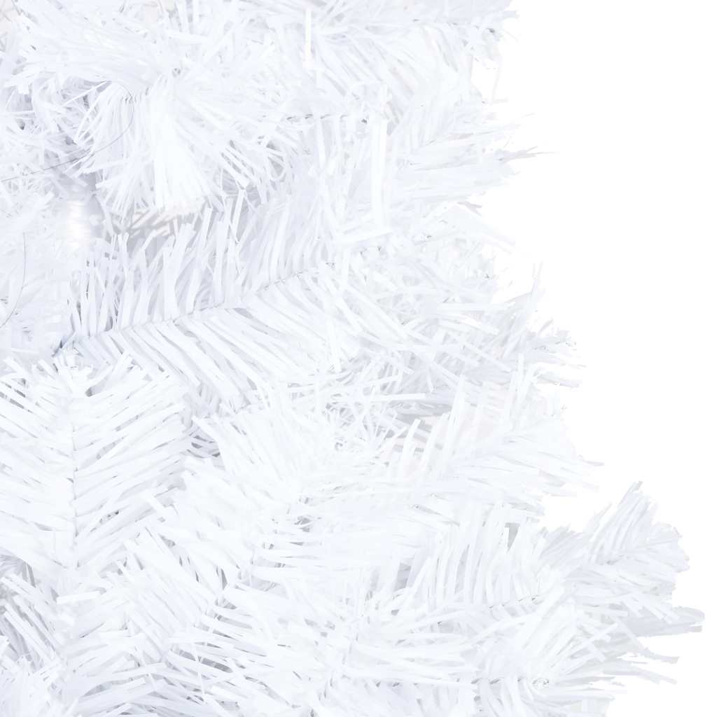 Künstlicher Weihnachtsbaum mit Beleuchtung & Kugeln Weiß 180 cm