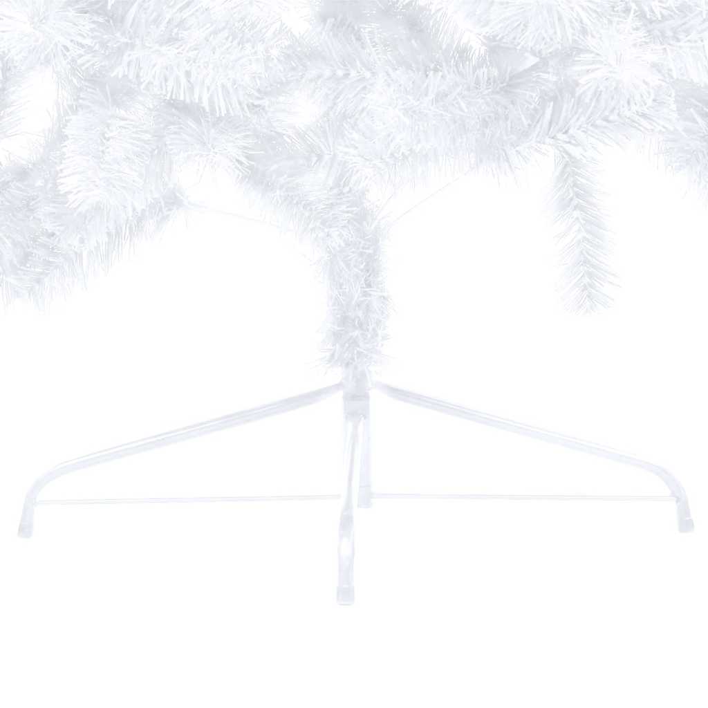 Künstlicher Halb-Weihnachtsbaum Beleuchtung Kugeln Weiß 120 cm