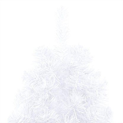 Künstlicher Halb-Weihnachtsbaum Beleuchtung Kugeln Weiß 150 cm