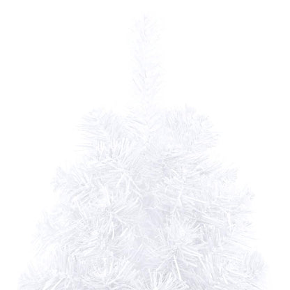 Künstlicher Halb-Weihnachtsbaum Beleuchtung Kugeln Weiß 180 cm