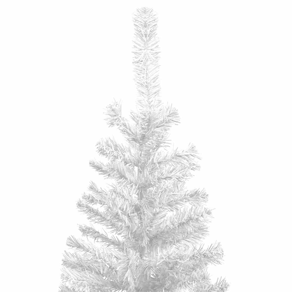 Künstlicher Weihnachtsbaum mit Beleuchtung Kugeln L 240 cm Weiß