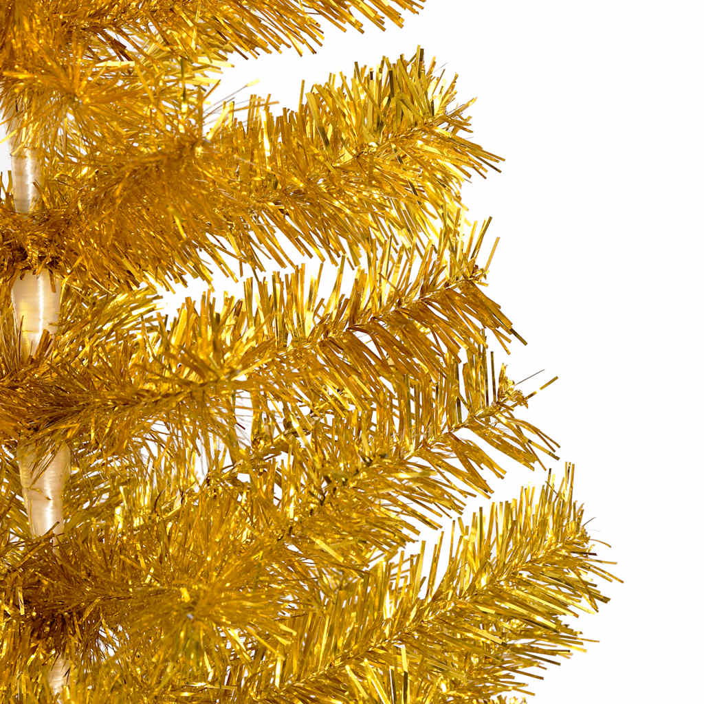 Künstlicher Weihnachtsbaum Beleuchtung & Kugeln Gold 150 cm PET