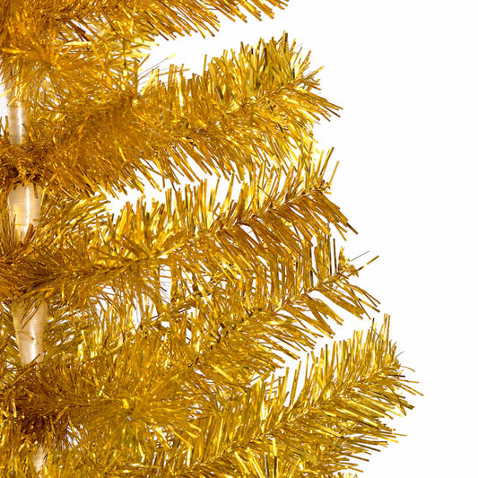 Künstlicher Weihnachtsbaum Beleuchtung & Kugeln Gold 150 cm PET