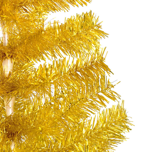 Künstlicher Weihnachtsbaum Beleuchtung & Kugeln Gold 210 cm