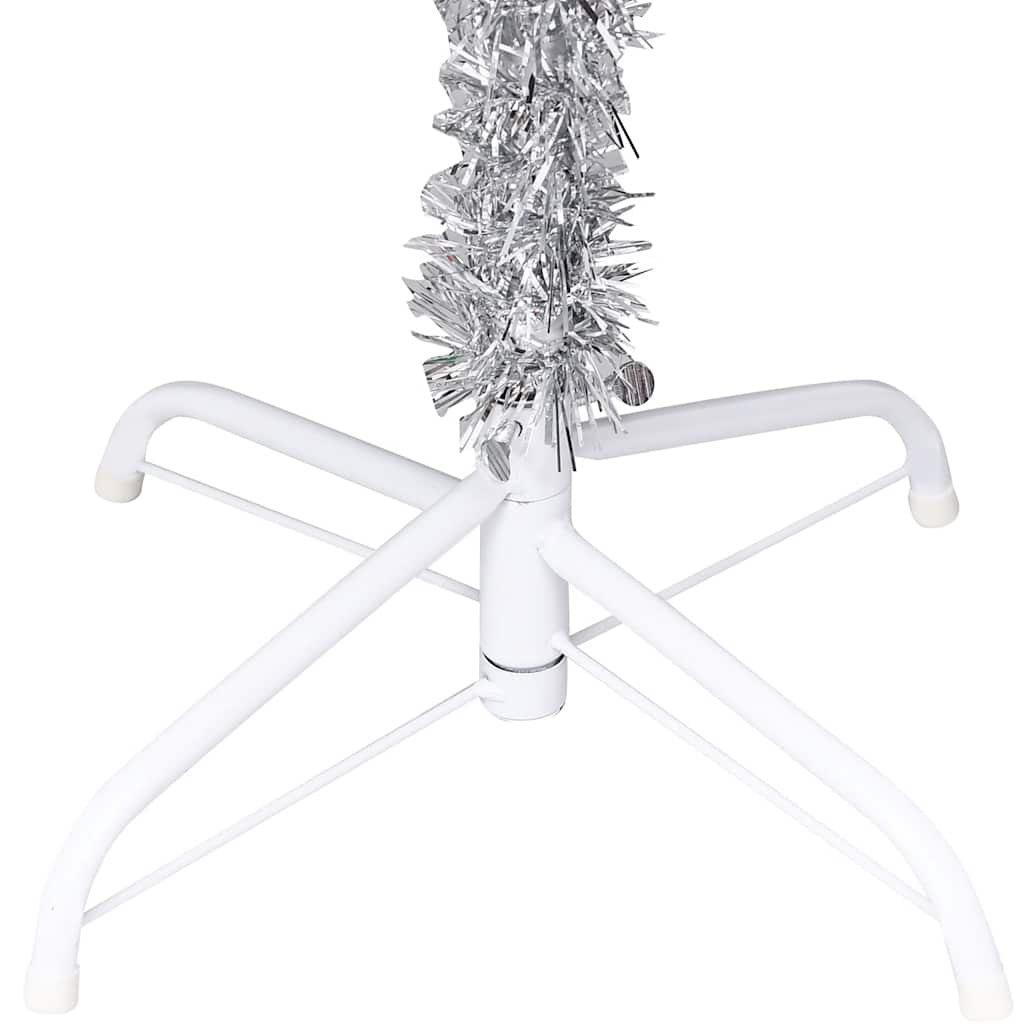 Künstlicher Weihnachtsbaum Beleuchtung & Kugeln Silber 120 cm
