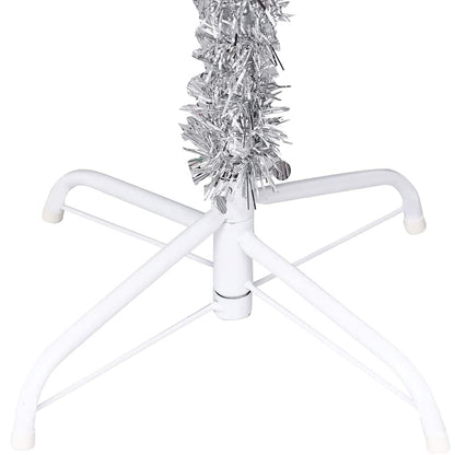 Künstlicher Weihnachtsbaum Beleuchtung & Kugeln Silber 120 cm