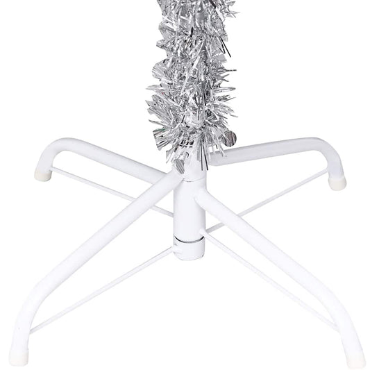 Künstlicher Weihnachtsbaum Beleuchtung & Kugeln Silber 120 cm