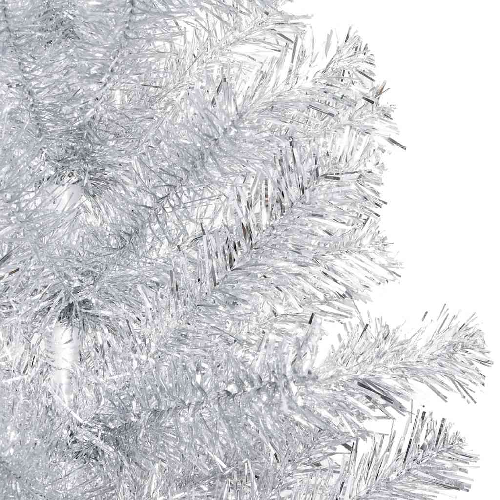 Künstlicher Weihnachtsbaum Beleuchtung & Kugeln Silber 120 cm