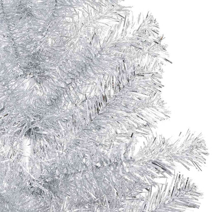Künstlicher Weihnachtsbaum Beleuchtung & Kugeln Silber 120 cm