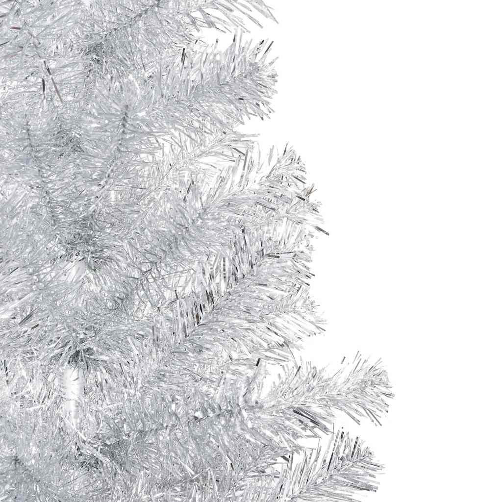 Künstlicher Weihnachtsbaum Beleuchtung & Kugeln Silber 150 cm