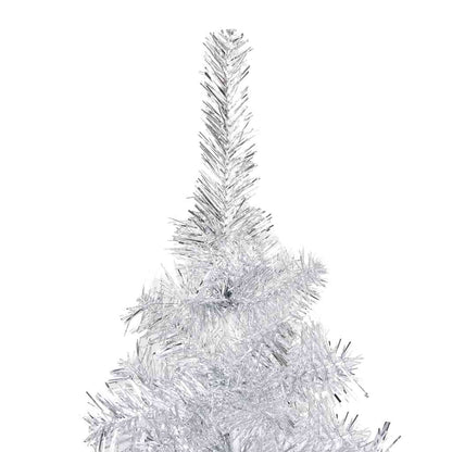 Künstlicher Weihnachtsbaum Beleuchtung & Kugeln Silber 150 cm