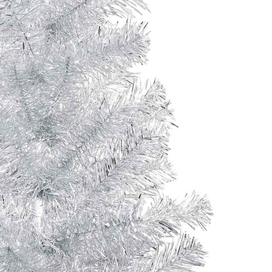 Künstlicher Weihnachtsbaum Beleuchtung & Kugeln Silber 180 cm