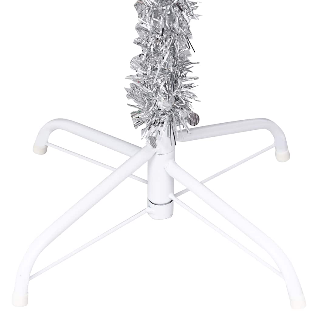 Künstlicher Weihnachtsbaum Beleuchtung & Kugeln Silber 180 cm