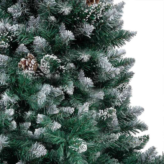 Künstlicher Weihnachtsbaum mit Beleuchtung Kugeln Zapfen 180 cm