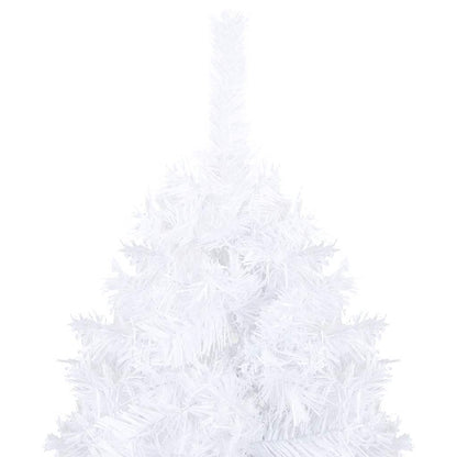 Künstlicher Weihnachtsbaum mit Beleuchtung & Kugeln Weiß 120 cm
