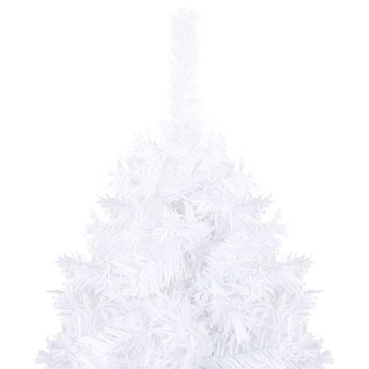 Künstlicher Weihnachtsbaum mit Beleuchtung & Kugeln Weiß 120 cm