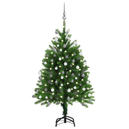 Künstlicher Weihnachtsbaum mit Beleuchtung & Kugeln 120 cm Grün
