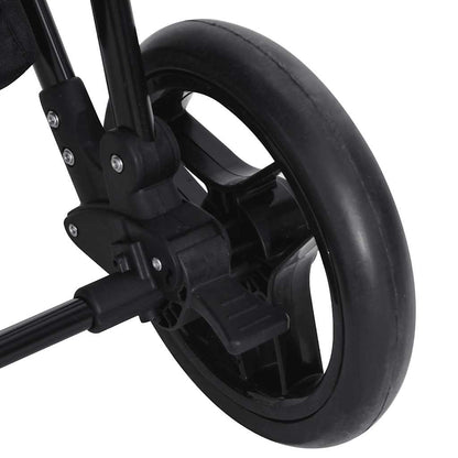 2-in-1 Kinderwagen Anthrazit und Schwarz Stahl