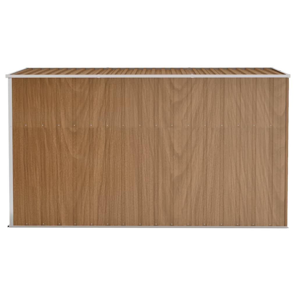Wandmontiertes Gartenhaus Braun 118 x 288 x 178 cm Verzinkter Stahl