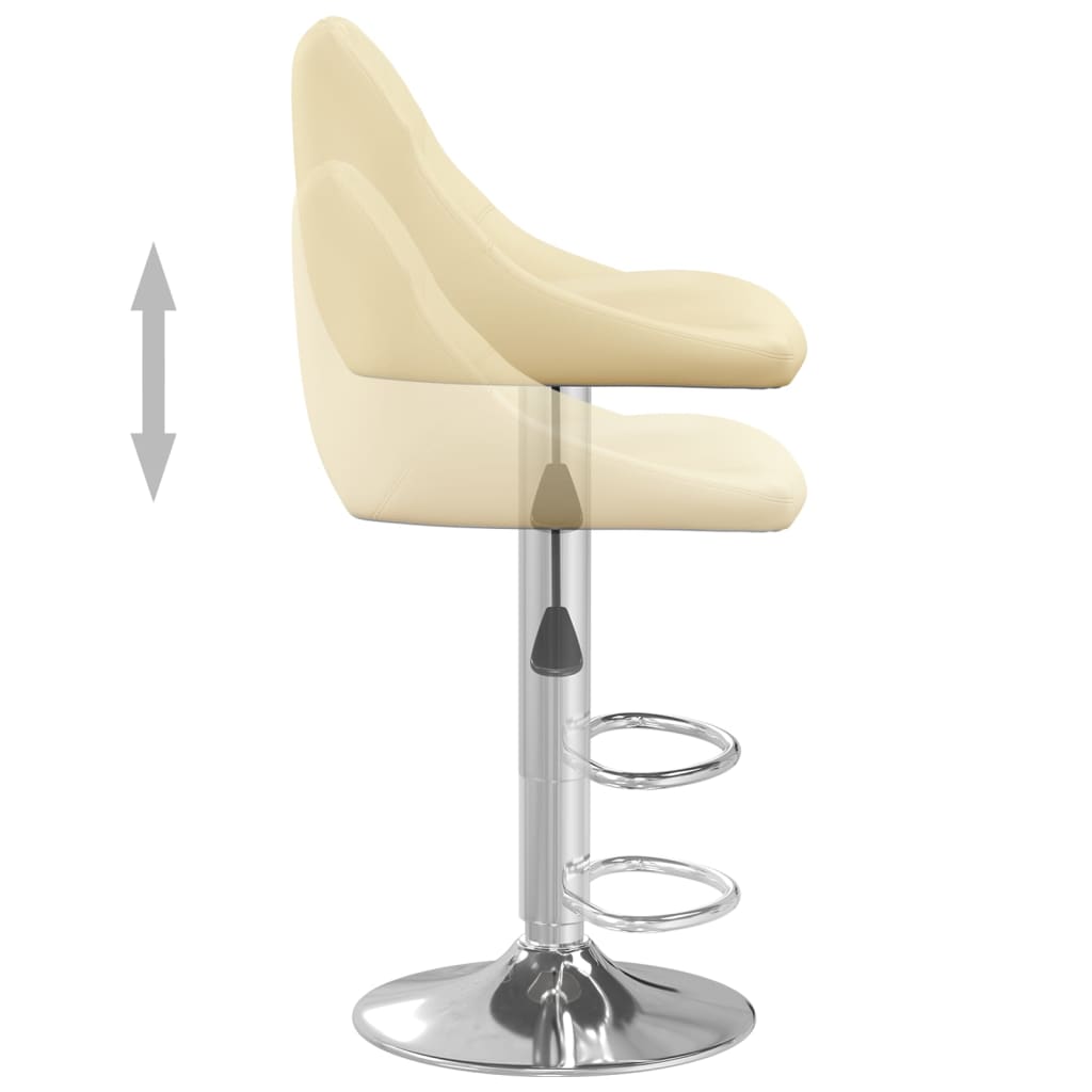 Barhocker 2 Stk. Creme Kunstleder