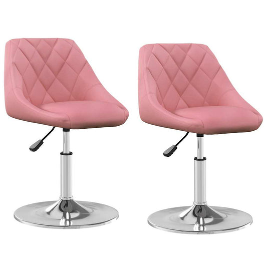 Esszimmerstühle 2 Stk. Drehbar Rosa Samt