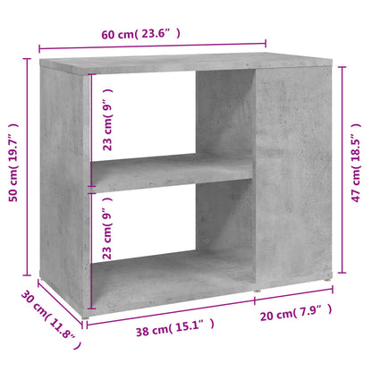 Beistelltisch Betongrau 60x30x50 cm Holzwerkstoff