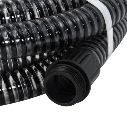 Saugschlauch mit Messing-Anschlüssen Schwarz 1,1" 4 m PVC