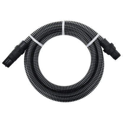 Saugschlauch mit PVC-Anschlüssen Schwarz 1" 7 m PVC