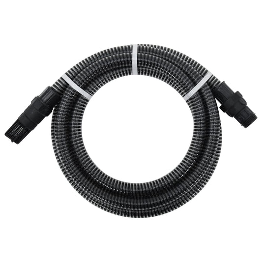 Saugschlauch mit PVC-Anschlüssen Schwarz 1" 7 m PVC