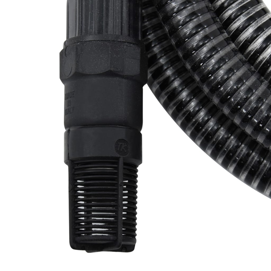 Saugschlauch mit PVC-Anschlüssen Schwarz 1" 7 m PVC