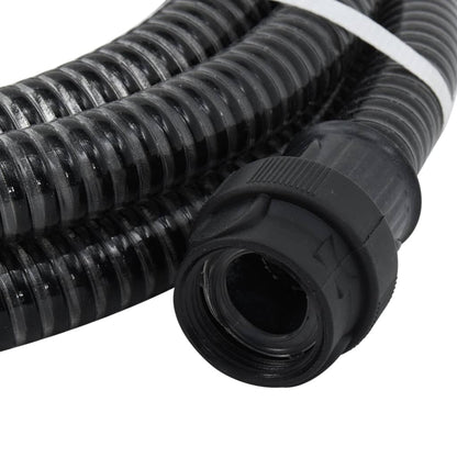 Saugschlauch mit PVC-Anschlüssen Schwarz 1" 7 m PVC