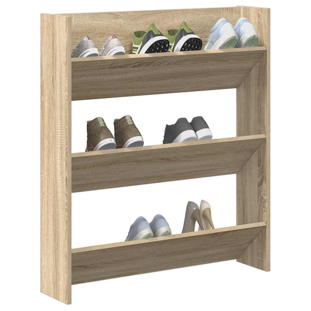 Wand-Schuhschrank Sonoma-Eiche 80x18x90 cm Holzwerkstoff