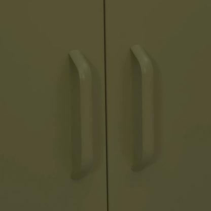 Beistellschrank Olivgrün 80x35x101,5 cm Stahl