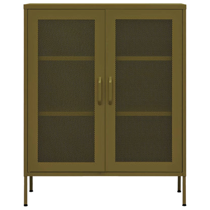 Lagerschrank Olivgrün 80x35x101,5 cm Stahl