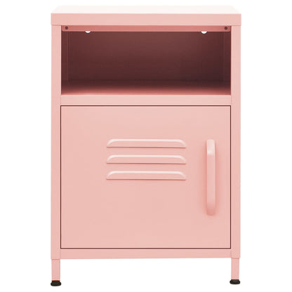 Nachttisch Rosa 35x35x51 cm Stahl