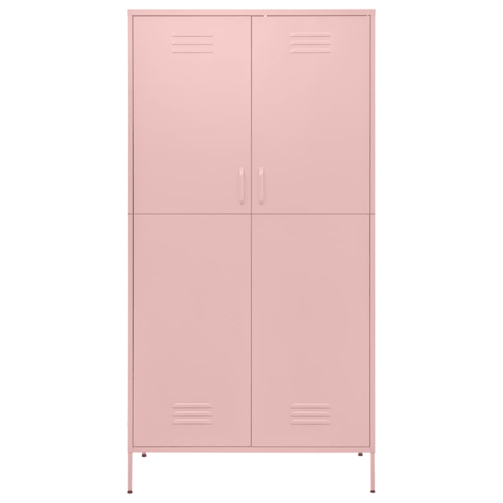 Kleiderschrank Rosa 90x50x180 cm Stahl