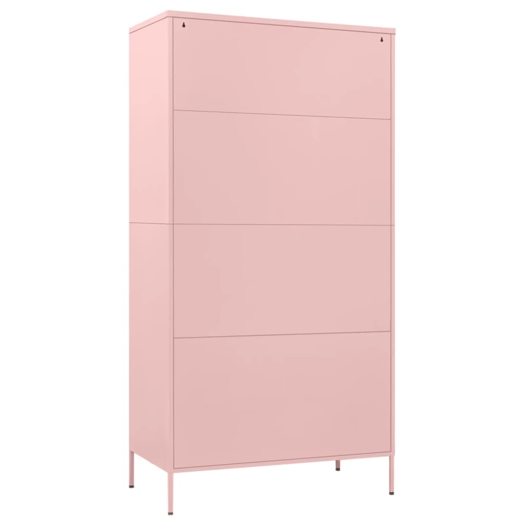 Kleiderschrank Rosa 90x50x180 cm Stahl