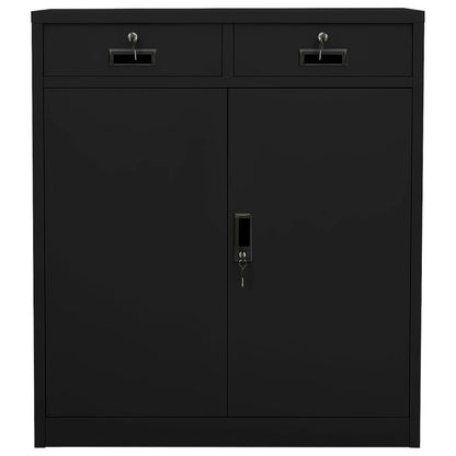 Büroschrank Schwarz 90x40x102 cm Stahl