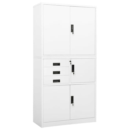 Büroschrank Weiß 90x40x180 cm Stahl