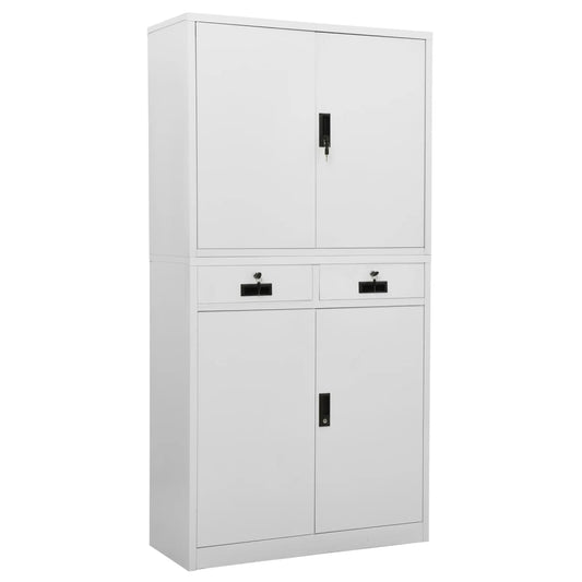 Büroschrank Hellgrau 90x40x180 cm Stahl