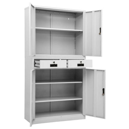 Büroschrank Hellgrau 90x40x180 cm Stahl