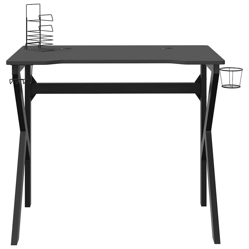 Gaming-Schreibtisch mit K-Gestell Schwarz 90x60x75 cm