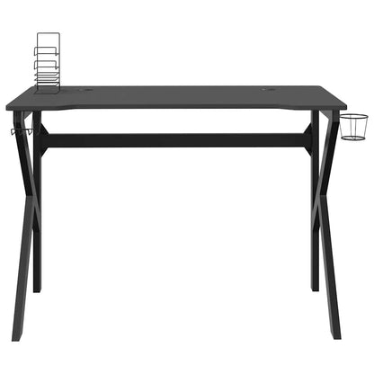 Gaming-Schreibtisch mit K-Gestell Schwarz und Rot 110x60x75 cm