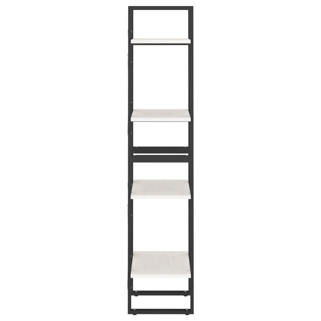 Bücherregal 4 Böden Weiß 40x30x140 cm Massivholz Kiefer