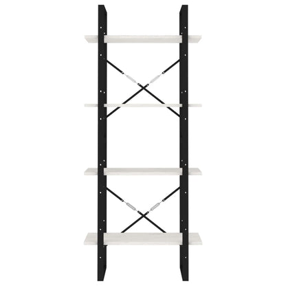 Bücherregal 4 Böden Weiß 60x30x140 cm Massivholz Kiefer