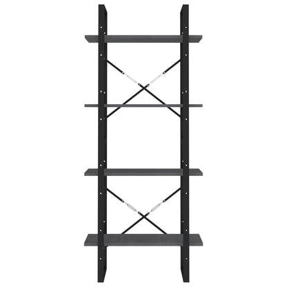 Bücherregal 4 Böden Grau 60x30x140 cm Massivholz Kiefer