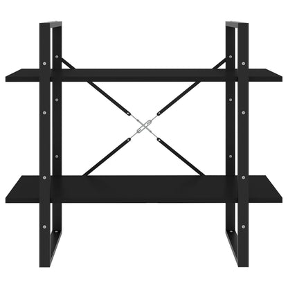 Bücherregal 2 Fächer Schwarz 80x30x70 cm Holzwerkstoff